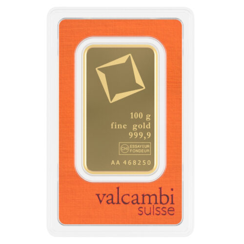 100G VALCAMBI Goudbaar - 999.9