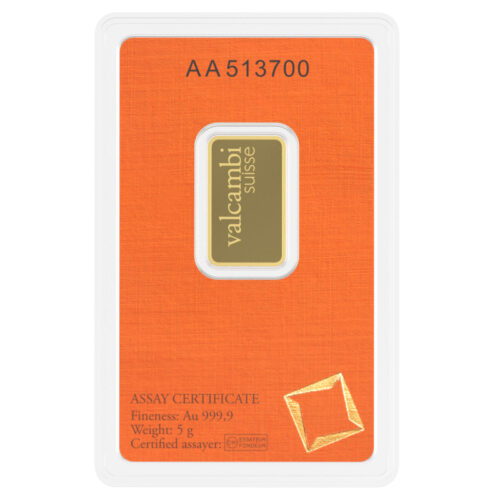 5G VALCAMBI Goudbaar - 999.9 - Image 2