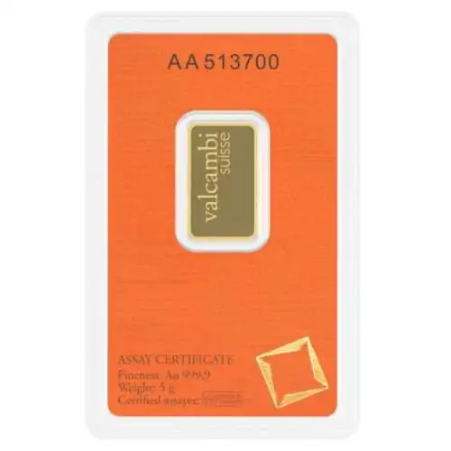 5G VALCAMBI Goudbaar - 999.9 - Image 2