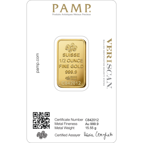 1/2 OZ PAMP SUISSE Goudbaar - 999.9 - Image 2