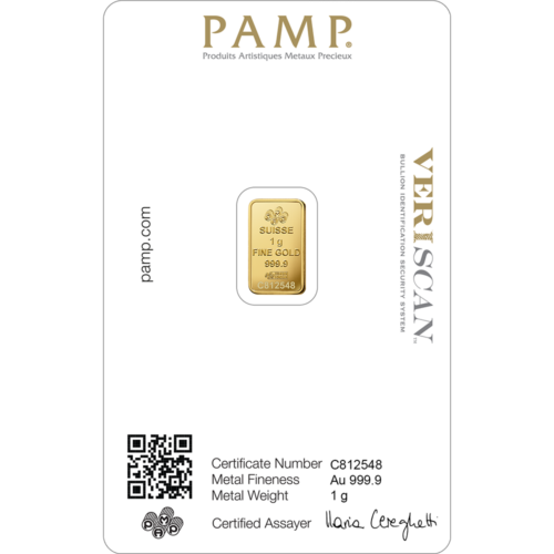 1G PAMP SUISSE Goudbaar - 999.9 - Image 2