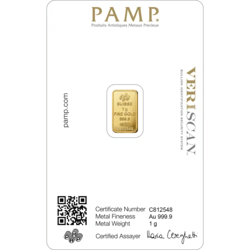 1G PAMP SUISSE Goudbaar - 999.9 - Image 2