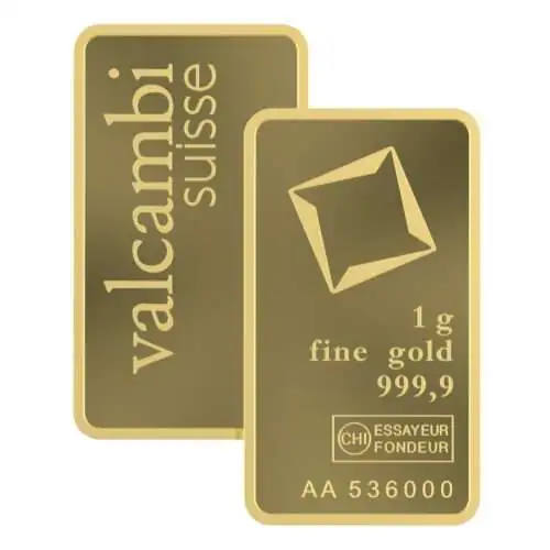 1G VALCAMBI Goudbaar - 999.9 - Image 2
