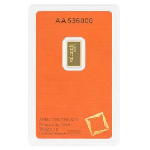 1G VALCAMBI Goudbaar - 999.9 - Image 3